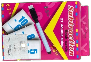 Subtraction Flash Cards - angle1